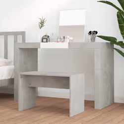 vidaXL Sgabello Toeletta Grigio Cemento 70x35x45 cm Legno Multistrato - Vista aggiuntiva 3