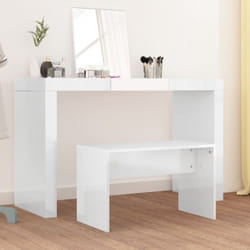 Vidaxl - Sgabello da Toeletta Bianco Lucido 70x35x45cm Legno Multistrato 97787