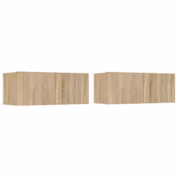 vidaXL Mobili TV 2 pz Rovere Sonoma 80x30x30 cm in Legno Multistrato - Vista aggiuntiva 2