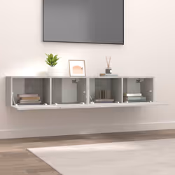 vidaXL Mobili TV 2 pz Grigio Cemento 80x30x30 cm in Legno Multistrato - Vista aggiuntiva 3