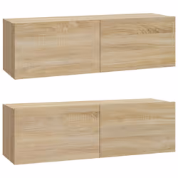 vidaXL Mobili TV Muro 2pz Rovere Sonoma 100x30x30 cm Legno Multistrato - Vista aggiuntiva 2