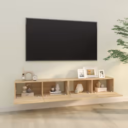 vidaXL Mobili TV Muro 2pz Rovere Sonoma 100x30x30 cm Legno Multistrato - Vista aggiuntiva 3