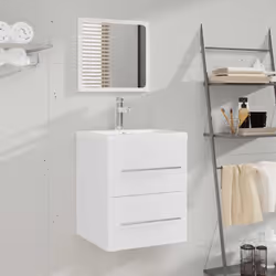 Questo elegante mobile da bagno con specchio è un'ottima aggiunta al vostro bagno, conferendo un aspetto ordinato e suggestiv ...