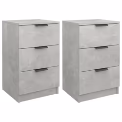 vidaXL Comodini 2 pz Grigio Cemento 40x36x65 cm - Vista aggiuntiva 2