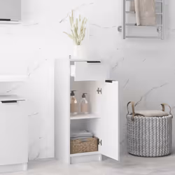 vidaXL Armadio da Bagno Bianco 32x33,5x90 cm in Legno Multistrato - Vista aggiuntiva 3