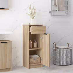vidaXL Armadio da Bagno Rovere Sonoma 32x33,5x90 cm in Legno Multistrato - Vista aggiuntiva 3