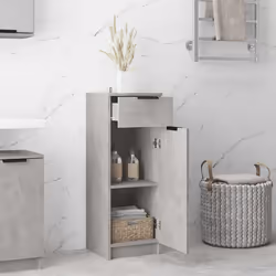 vidaXL Armadio da Bagno Grigio Cemento 32x34x90cm in Legno Multistrato - Vista aggiuntiva 3
