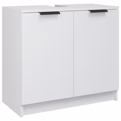 vidaXL Armadietto da Bagno Bianco 64,5x33,5x59 cm in Legno Multistrato - Vista aggiuntiva 2