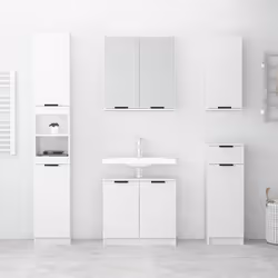 vidaXL Armadietto da Bagno Bianco 64,5x33,5x59 cm in Legno Multistrato - Vista aggiuntiva 3