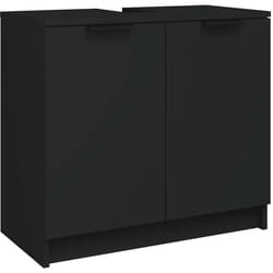 Vidaxl - Armadietto da Bagno Nero 64,5x33,5x59 cm in Legno Multistrato