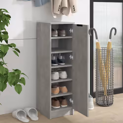 vidaXL Scarpiera Grigio Cemento 30x35x100 cm in Legno Multistrato - Vista aggiuntiva 3