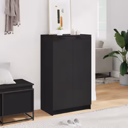 Scarpiera Nera 59x35x100 cm in Legno Multistratocod mxl 103214 - Vista aggiuntiva 3
