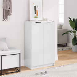 vidaXL Scarpiera Bianco Lucido 59x35x100,5 cm in Legno Multistrato - Vista aggiuntiva 3