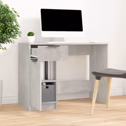 vidaXL Scrivania Grigio Cemento 100x50x75 cm in Legno Multistrato - Vista aggiuntiva 3