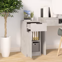 vidaXL Armadietto da Scrivania Grigio Cemento 33,5x50x75 cm Legno - Vista aggiuntiva 3