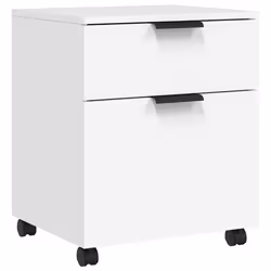 vidaXL Schedario con Ruote Bianco 45x38x54 cm Legno Multistrato - Vista aggiuntiva 2
