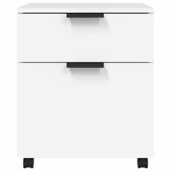 vidaXL Schedario con Ruote Bianco 45x38x54 cm Legno Multistrato - Vista aggiuntiva 3
