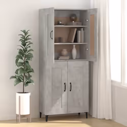 vidaXL Credenza Grigio Cemento 69,5x34x90 cm in Legno Multistrato - Vista aggiuntiva 3