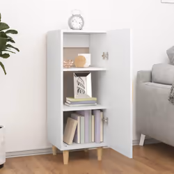 vidaXL Credenza Bianca 34,5x34x90 cm in Legno Multistrato - Vista aggiuntiva 3