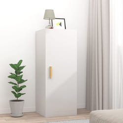 Mobile Parete Bianco Lucido 34,5x34x90 cm in Legno Multistrato Vidaxl 3449