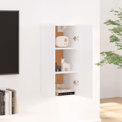vidaXL Armadietto a Muro Bianco 35x34x90 cm in Legno Multistrato - Vista aggiuntiva 3