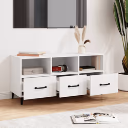 vidaXL Mobile Porta TV Bianco 102x35x50 cm in Legno Multistrato - Vista aggiuntiva 3