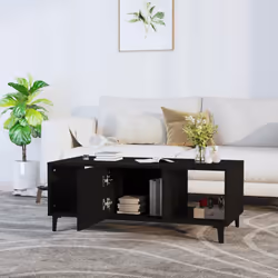 vidaXL Tavolino da Salotto Nero 102x50x40 cm in Legno Multistrato - Vista aggiuntiva 3