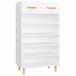 vidaXL Scarpiera Bianca 60x35x105 cm in Legno Multistrato - Vista aggiuntiva 2