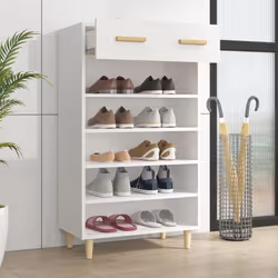 vidaXL Scarpiera Bianca 60x35x105 cm in Legno Multistrato - Vista aggiuntiva 3