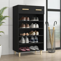 Scarpiera Salvaspazio, Portascarpe Nera 60x35x105 cm in Legno Multistrato Vidaxl