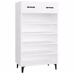 vidaXL Scarpiera Bianca 60x35x105 cm in Legno Multistrato - Vista aggiuntiva 2