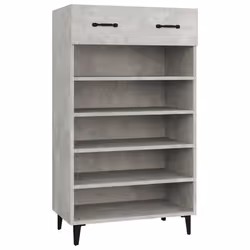 vidaXL Scarpiera Grigio Cemento 60x35x105 cm in Legno Multistrato - Vista aggiuntiva 2