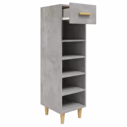 vidaXL Scarpiera Grigio Cemento 30x35x105 cm in Legno Multistrato - Vista aggiuntiva 3