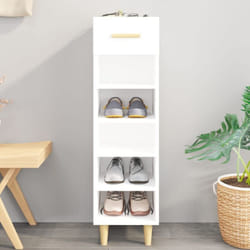 Scarpiera Bianco Lucido 30x35x105 cm in Legno Multistrato Vidaxl Bianco
