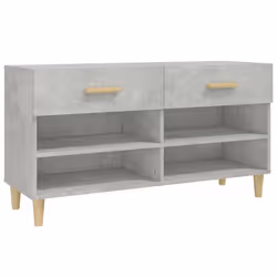 vidaXL Scarpiera Grigio Cemento 102x35x55 cm in Legno Multistrato - Vista aggiuntiva 2