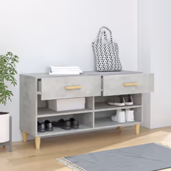 vidaXL Scarpiera Grigio Cemento 102x35x55 cm in Legno Multistrato - Vista aggiuntiva 3