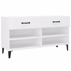 vidaXL Scarpiera Bianca 102x35x55 cm in Legno Multistrato - Vista aggiuntiva 2