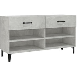 Scarpiera Grigio Cemento 102x35x55 cm in Legno Multistrato Vidaxl Grigio