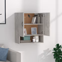 vidaXL Armadietto a Muro Grigio Cemento 60x31x70 cm Legno Multistrato - Vista aggiuntiva 3