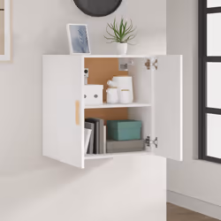 vidaXL Armadietto a Muro Bianco 60x30x60 cm in Legno Multistrato - Vista aggiuntiva 3