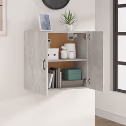 vidaXL Armadietto a Muro Grigio Cemento 60x31x60 cm Legno Multistrato - Vista aggiuntiva 3
