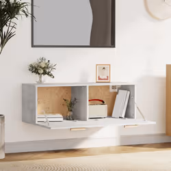 vidaXL Mobile Pensile Grigio Cemento 100x36,5x35 cm Legno Multistrato - Vista aggiuntiva 3