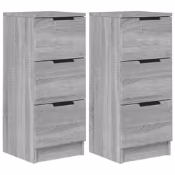 vidaXL Credenze 2 pz Grigio Sonoma 30x30x70 cm in Legno Multistrato - Vista aggiuntiva 2
