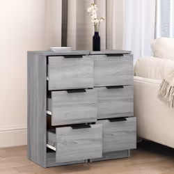 vidaXL Credenze 2 pz Grigio Sonoma 30x30x70 cm in Legno Multistrato - Vista aggiuntiva 3