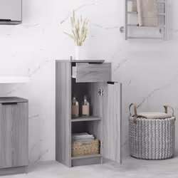 vidaXL Armadietto Bagno Grigio Sonoma 32x34x90 cm in Legno Multistrato - Vista aggiuntiva 3