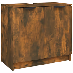 vidaXL Armadietto Bagno Rovere Fumo 64,5x33,5x59 cm Legno Multistrato - Vista aggiuntiva 2