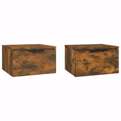 vidaXL Comodini a Muro 2 pz Rovere Fumo 34x30x20 cm - Vista aggiuntiva 2