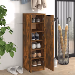vidaXL Scarpiera Rovere Fumo 30x35x100 cm in Legno Multistrato - Vista aggiuntiva 3