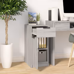 vidaXL Armadietto da Scrivania Grigio Sonoma 33,5x50x75 cm Legno - Vista aggiuntiva 3