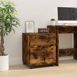 Schedario con Ruote Rovere Fumo 45x38x54 cm Legno Multistratocod mxl 126960